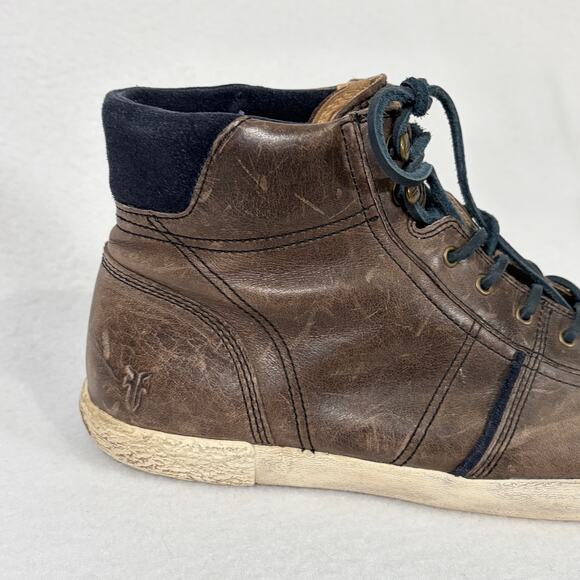 Frye Bedford High Top Leather Sneakers Mens 11 Brown Skater Grunge Steampunk main image 5